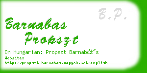 barnabas propszt business card